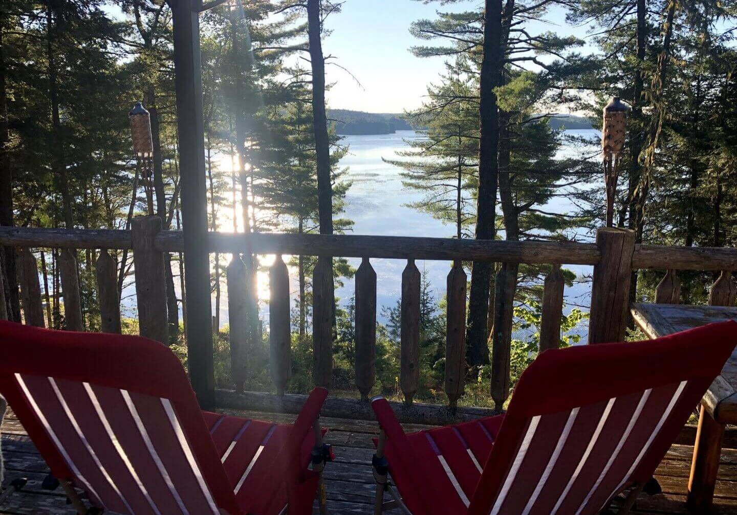 Katahdin Log home porch chairs